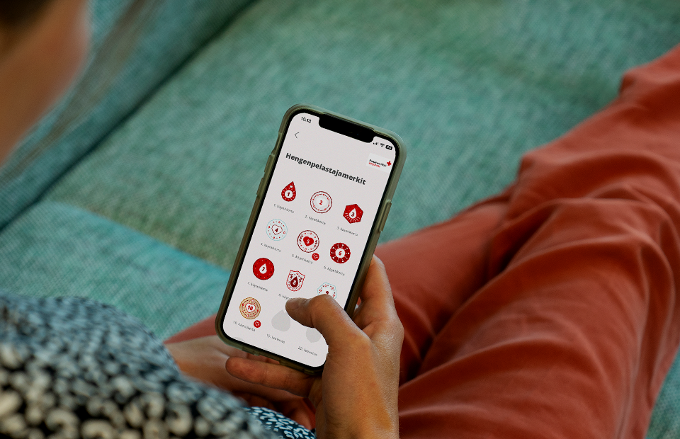 Hengenpelastajamerkit sovelluksessa.